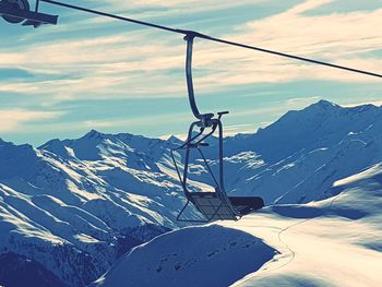 Snow covered mountains against sky