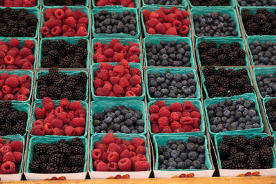 Full frame shot of berries for sale at market