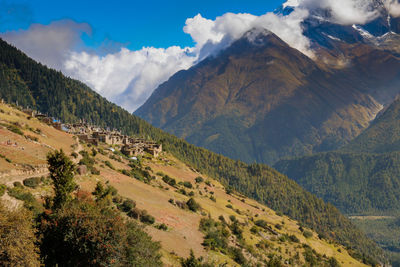 Scenic view of mountains against sky