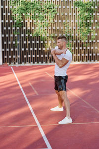 Full length of young man running