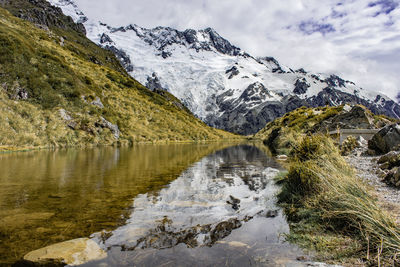 Sealy tarns and mt sefton in aoraki/ mt cook