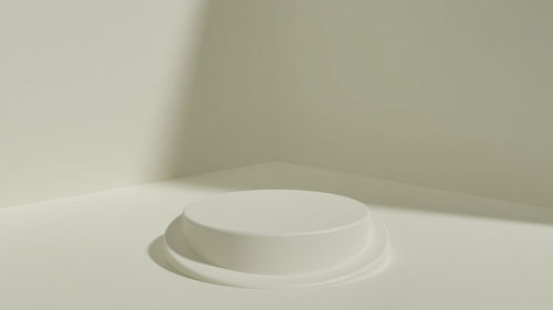 High angle view of empty bowl on table