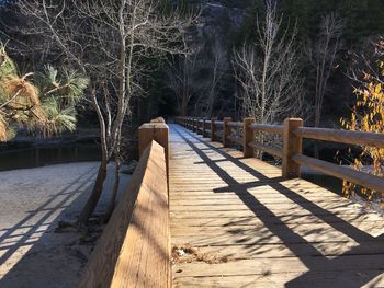 Footbridge over footpath during winter