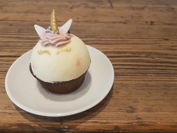 Close-up of cupcakes on table