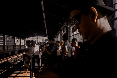 Group of people in train