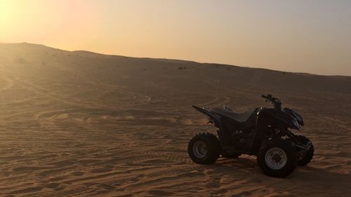 View of desert against clear sky