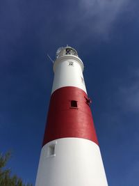 Low angle view of lighthouse against sky