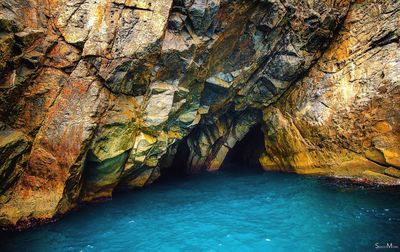 Rock formation in sea