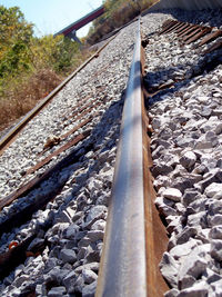 Close-up of railroad track