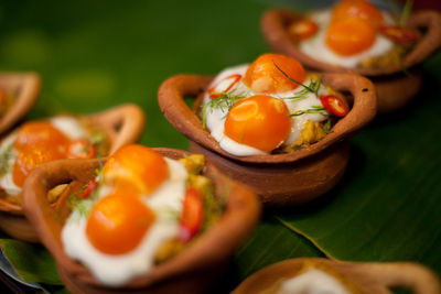 Close-up of breakfast on plate