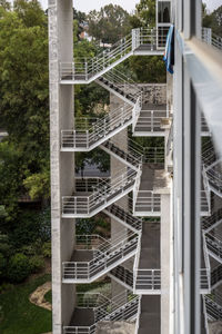 High angle view of bridge by building