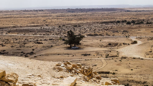 Scenic view of desert against sky