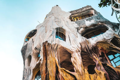 Low angle view of traditional building against sky