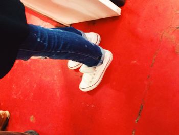 Close-up of red wall