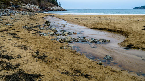 Sand beach in acadia national park maine