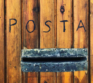 Close-up of old wooden door