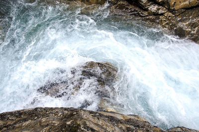 Scenic view of waterfall