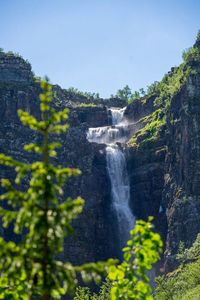 Scenic view of waterfall