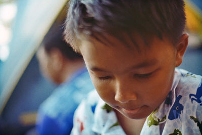 Close-up portrait of cute boy