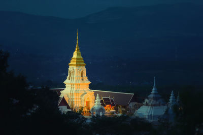 Cathedral of building against sky at dusk