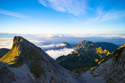 Scenic view of mountains against sky