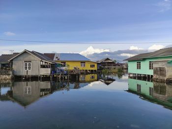 Reflection of buildings in water