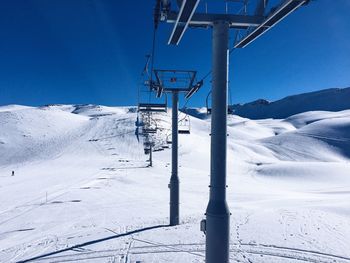 Snow covered landscape against sky