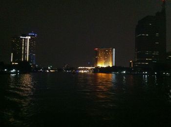 Illuminated city at night