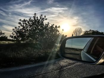 Sunset over road