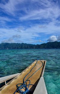 Scenic view of sea against blue sky
