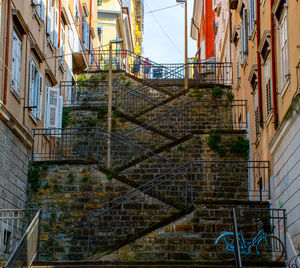 Low angle view of staircase in old building