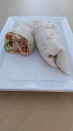 Close-up of served food in plate