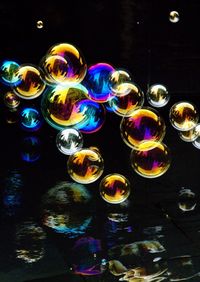 Multi colored lights in water