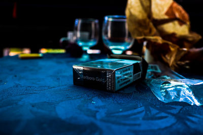 Close-up of drink in glass on table