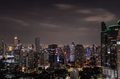 City lit up at night