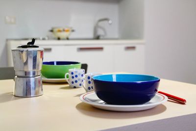 Coffee cup on table at home