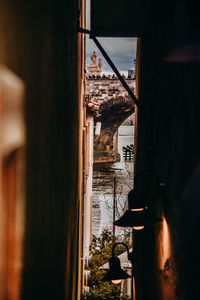 Old buildings by canal