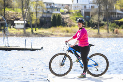 Cyclist on jetty