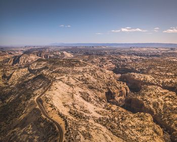 Aerial view of dramatic landscape