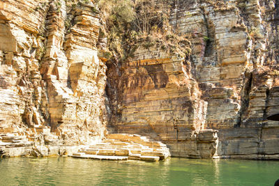 View of old ruin on cliff