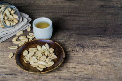 Close-up of rice on table