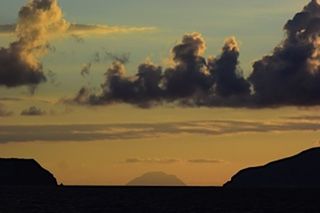 Dramatic landscape at sunset