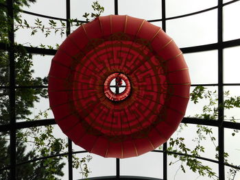 Low angle view of lantern hanging on ceiling