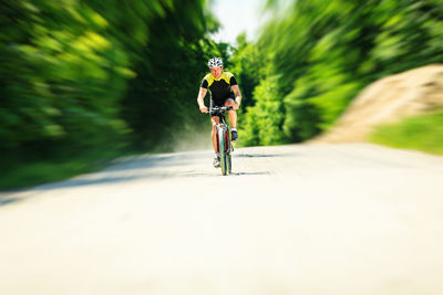 Man riding bicycle