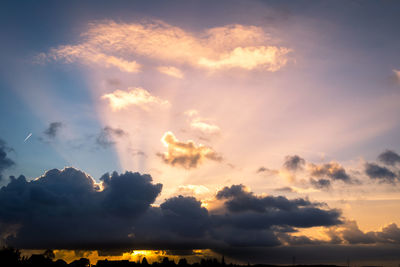 Low angle view of sky at sunset