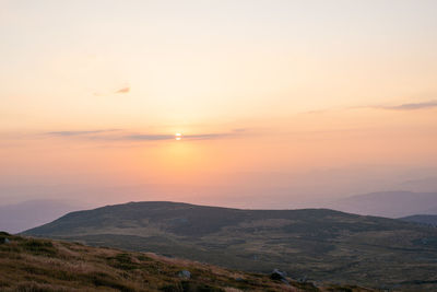 Sunset near black peak - highest point at vitosha mountain