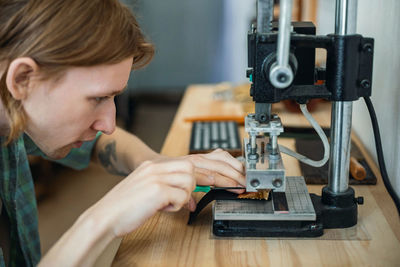 Midsection of woman working