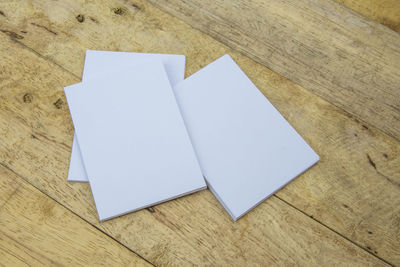 High angle view of paper