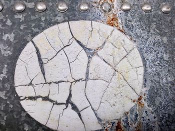 High angle view of puddle on street