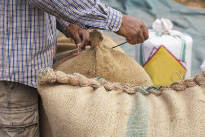 Close-up of man working